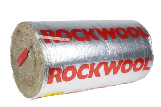 Afbeeldingen van Rockwool zelfklevend met aan een zijde ALU Kraft, B=1000 mm, L=10 m D=25 mm