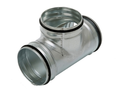 Toon details van T-stuk 90 graden D 80- 80 mm spirosafe Afbeeldingen van T-stuk 90 graden D 80- 80 mm spirosafe