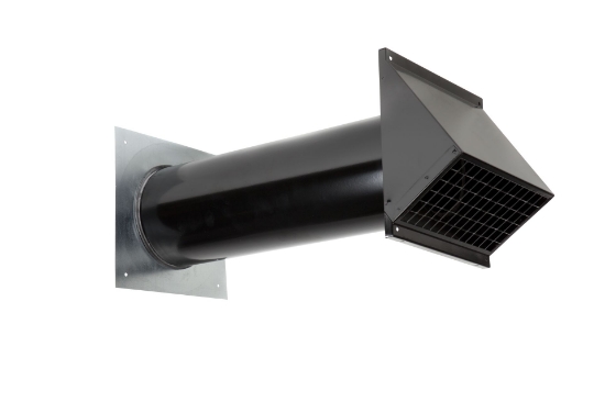 Picture of Ventilatiedoorvoer (gevel) D125 geïsoleerd, L=495 mm, RAL 9005 (zwart)