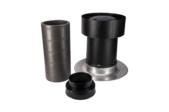 Afbeeldingen van Ventus dakdoorvoer D200-180 geïsoleerd incl. alu plakplaat platdak